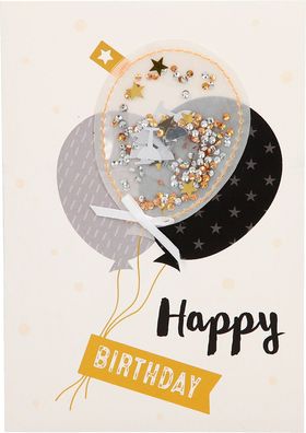 100% Glitzer Geburtstagskarte Anlasskarte Klappkarte10496-020: Happy Birthday