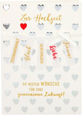 100% Glitzer Geburtstagskarte Anlasskarte Klappkarte10496-048: Zur Hochzeit Die beste