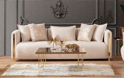 Dreisitzer Sofas Polster Luxus Möbel Modernes Sofa 3 Sitzer Textil Couch 245cm