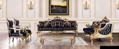 Sofagarnitur 3 + 3 + 1 + 1 Sitzer Couchtisch Klassisch Sofas Sessel Luxus Neu Set