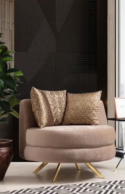 Sessel Luxus Design Möbel Klassisches Stil Design Textil Wohnzimmer Lounge Neu