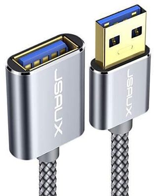 JSAUX USB 3.0 Verlängerung Kabel USB A Stecker auf A Buchse Nylon 0,5m,1m,2m,3m