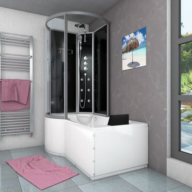 Kombination Badewanne Dusche K50-R32-ALL Duschtempel 100x170 cm