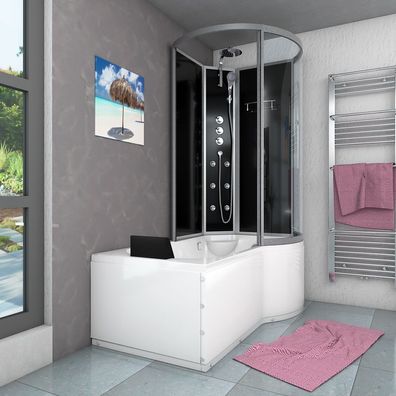 Kombination Badewanne Dusche K50-L32-ALL Duschtempel 170x100 cm