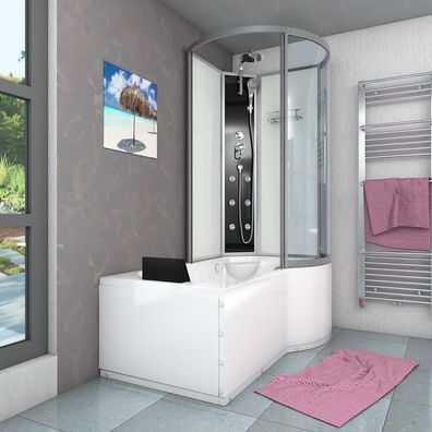 Kombination Badewanne Dusche K50-L00-ALL Duschtempel 170x100 cm