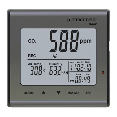 TROTEC CO2-Luftqualitätsdatenlogger BZ30 | Messgerät | Datenlogger | Luftqualität