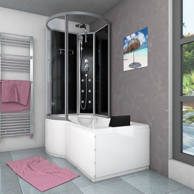 Kombination Badewanne Dusche K50-R30-ALL Duschtempel 100x170 cm