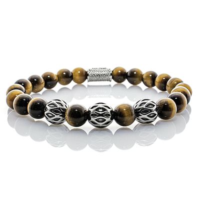 Tigerauge Armband Bracelet Perlenarmband Beads 8mm Edelstahl Klasse A+