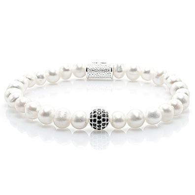Süßwasserperlen 925 Sterling Silber Armband Bracelet Perlenarmband Beads Zirkon