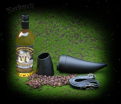 Trinkhorn- Kaffeebecher / Metbecher, schwarz - 350 ml