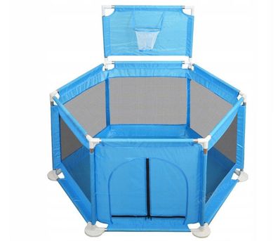 Laufstall Baby Laufgitter 125 x 65 cm Aktivitätszentrum für Kinder blau