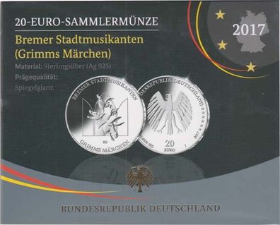 Deutschland 2017 - 20 Euro - Bremer Stadtmusikanten PL*