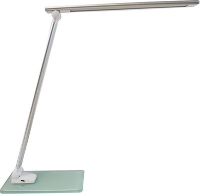 Unilux LED Schreibtischlampe Popy 6W Tischlampe mit Glassockel, dimmbar, USB-Ansch...