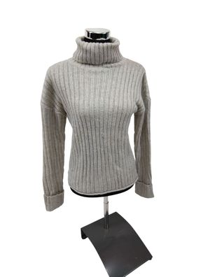 NA-KD Turtleneck Ribbed Knitted Sweater Grau Melange Gr. XXS