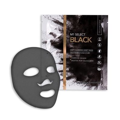 M1 Black Sheet Mask 160 ml mit Aktivkohle 10 St.