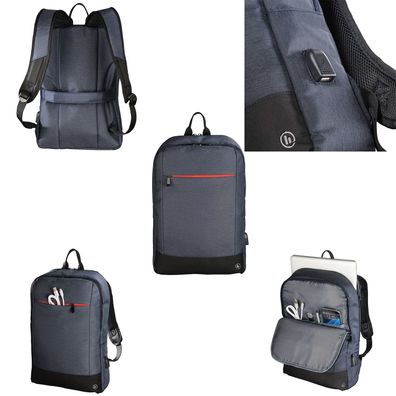 Hama Notebook Rucksack Tasche inkl. integrierte Powerbank bis 40 cm 15,6" Edel