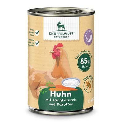 Nassfutter Hühnchen mit Langkornreis & Karotten - 6er Pack a 400g