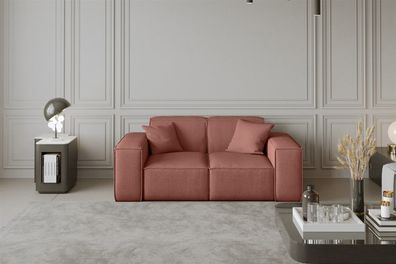 Sofa Designersofa CELES 2-Sitzer in Stoff Scala Koralle