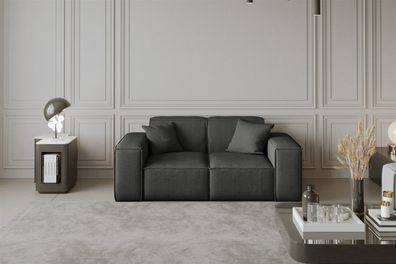 Sofa Designersofa CELES 2-Sitzer in Stoff Scala Anthrazit