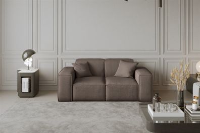 Sofa Designersofa CELES 2-Sitzer in Stoff Scala Taupe
