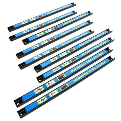 Wiltec Magnetleiste 9er Set 46cm Werkzeughalter Werkstatt Schiene Wandhalterung