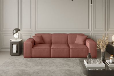 Sofa Designersofa CELES 3-Sitzer in Stoff Scala Koralle