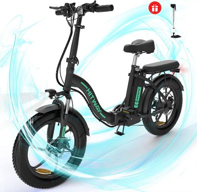 HITWAY Elektrofahrrad klapprad,250W E-Bike Fat Reifen 20" Mit 48V/10Ah Batterie,
