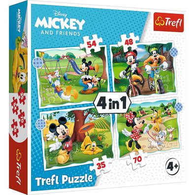 Trefl 34604 Disney Mickey and Friends 4in1 Puzzle