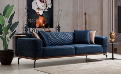 Design Dreisitzer Moderne Couch Blau Couchen Luxus Sofa Möbel Polster Loft Neu