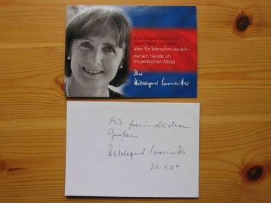 SPD Politikerin München Dr. Hildegard Kronawitter - handsigniertes Autogramm!!!