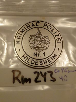 Polizei Dienstmarke Kriminalpolizei Hildesheim Military Governm. Göde Replik (rm243)