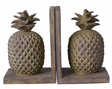 Ananas Figur Buchstützen Pineapple Buchständer Skulptur Früchte Vintage