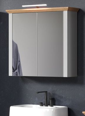 Bad Spiegelschrank grau Eiche Landhaus Badezimmer Spiegel Schrank Landside 78 cm