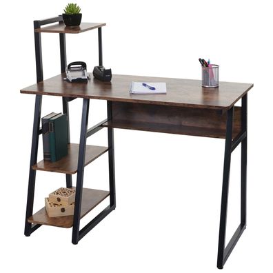 Schreibtisch mit Regal HWC-K68, Laptoptisch Bürotisch Arbeitstisch, MVG-zertifiziert