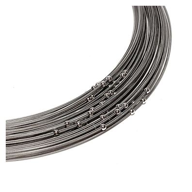 mehrreihiges Collier Stahlseil mit Silber Kugeln 45 cm Magnetschließe