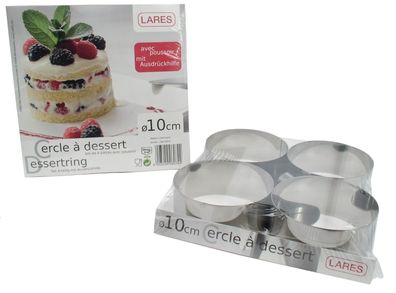 Lares Dessert-Ring 4er-Set mit Ausdrückhilfe 10 cm 6074