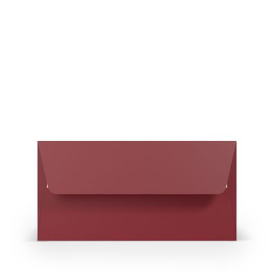 100 Briefumschläge Rot (Rosso) 110x220 mm (DIN Lang) mit Haftklebung