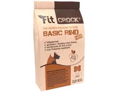 Fit-Crock Basic Rind Mini Hundefutter 2 kg