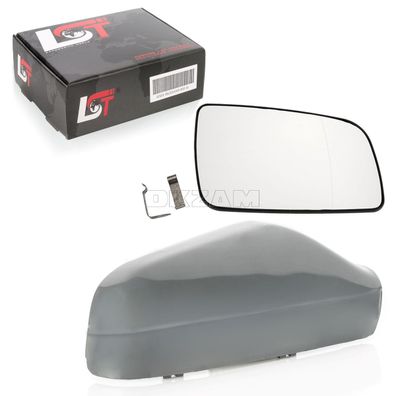 Seitenspiegel Gehäuse Spiegelglas Set rechts asphärisch grau für Opel Astra G