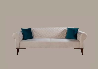 Weiß Dreisitzer Couch Couchen Sofa Elegante Sitzmöbel Sofa Wohnzimmer Neu Samt