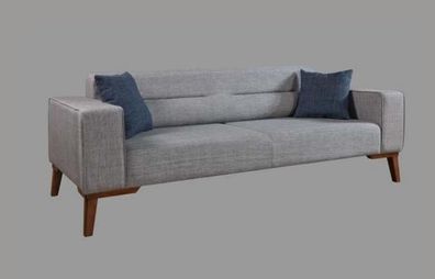 Polster Sitz Couch 3 Sitz Graue Sofa Sofas Couchen Textil Stoff Dreisitzer Stoff
