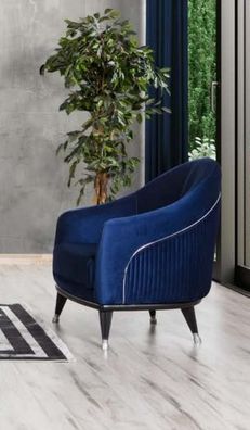 Luxus Sessel Sitzer Wohnzimmer 1 Sitz Stoff Polyester Stil Modern Design Neu
