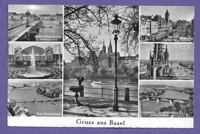 Postkarte Schweiz Gruß aus Basel Ansichten nicht gelaufen