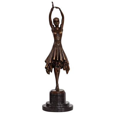 Bronzeskulptur Tänzerin Frau Antik-Stil Bronze Figur Statue nach Chiparus Kopie