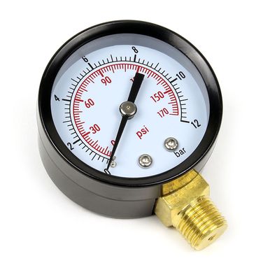 Wiltec Druckanzeige Druckbehälter Manometer radial DN8 (1/4") 12,9mm 0-12bar