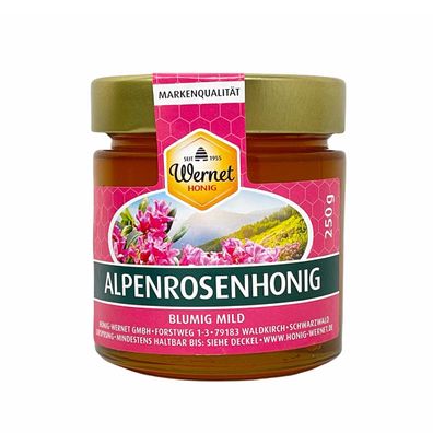 Honig Wernet Traditionsimker im Schwarzwald flüssiger Alpenrosenhonig im 250g Glas