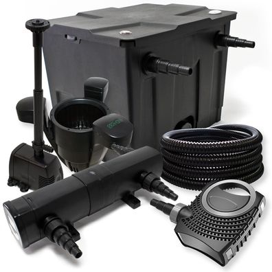 Teichfilter Set 12000l 24W UVC Klärer SuperEco Pumpe Skimmer Springbrunnen 015