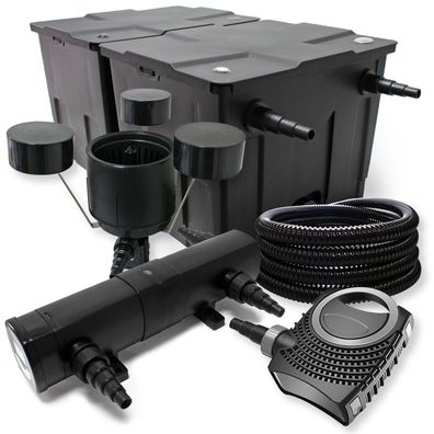 Filter Set Bio Teichfilter 60000l 36W UVC Teichklärer Pumpe Schlauch Skimmer 056
