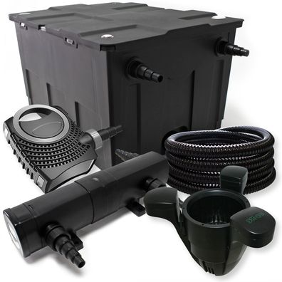 Filter Set Bio Teichfilter 60000l 24W UV Teichklärer Pumpe Schlauch Skimmer 079