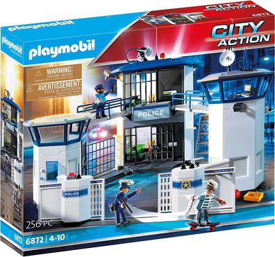 Playmobil City Action 6872 Polizeistation mit Gefängnis, Polizisten und Verbrecher...